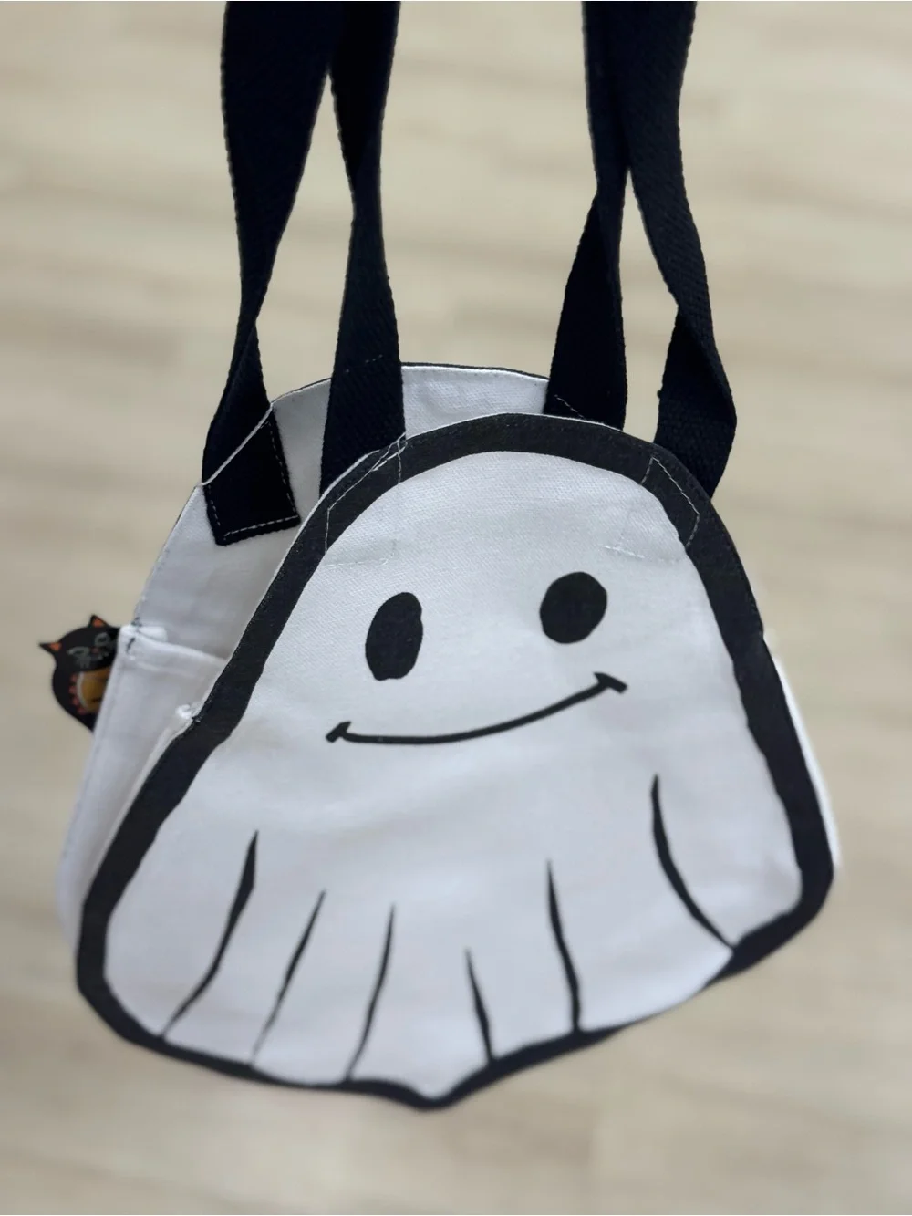 White Ghost Face treat Bag - Cute Halloween Accessory